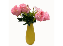 זר ורדים פלסטיק דקורטיבי - ורוד*ללא אגרטל